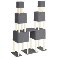 Kattenmeubel met sisal krabpalen 199 cm donkergrijs - thumbnail