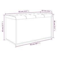 Opbergbankje 82x42x45 cm bewerkt hout grijs sonoma eikenkleurig - thumbnail