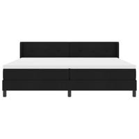 Boxspring bed met hoofdeinde Zwart 200 x 200 cm Stof en Foam - thumbnail