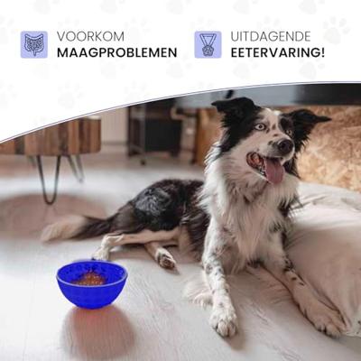 Eat Slow Live Longer Lick Mat Wobble Bowl uad Blue - thumbnail