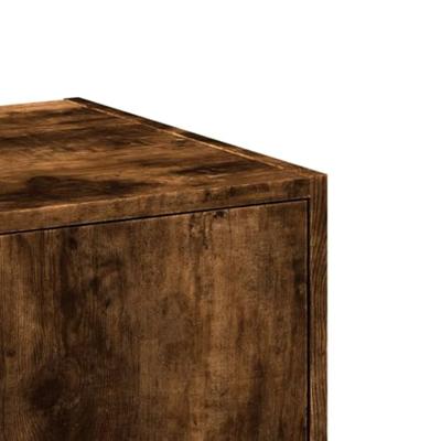 Apothekerskast 30x41x118 cm bewerkt hout gerookt eikenkleurig - thumbnail
