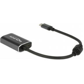 DeLOCK usb-c (male) > hdmi (female) adapter (donkergrijs, 0,2 meter, 4k 60hz)