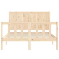 Bedframe met hoofdbord massief hout - thumbnail