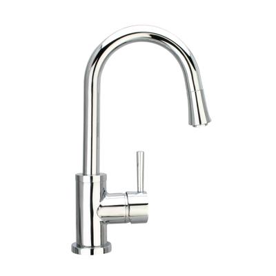 UNICORN ééngreepsmengkraan keuken met uittrekbare uitloop hoge draaibare uitloop met uittrekbare uitloop en draaibereik 150° cold-start functie - koud water bij greep in de middelste stand keram
