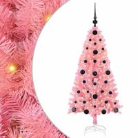 VidaXL Kerstboom met 150 led met standaard roze 120 cm pvc - thumbnail