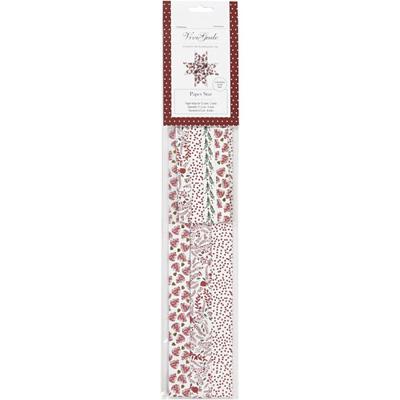 Vivi Gade Papieren vlechtstroken, l: 44+78 cm, b: 15+25 mm, d 6,5+11,5 cm, rood, wit, 48 stroken/ 1 doos