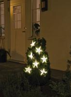 Lichtgordijn met sterren voor buiten - 7 sterren - 35 LEDs - Warm wit - 0.8 x 1.1 meter - Kerstverlichting - thumbnail