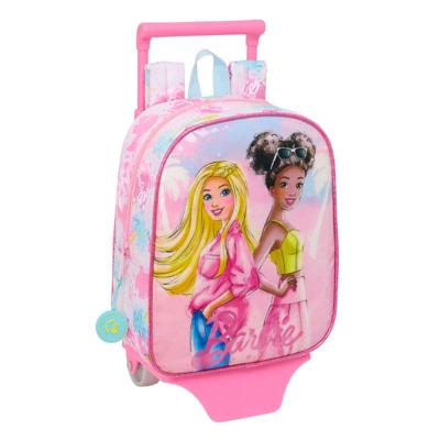 Schoolrugzak met Wielen Barbie Painterly Roze Hemelsblauw 22 x 27 x 10 cm