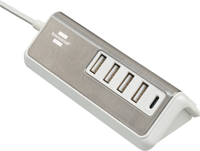 Brennenstuhl 1508230 USB-oplader 20 W 4x USB-A, 1x USB-C USB PD Zilver, Wit Binnen - thumbnail