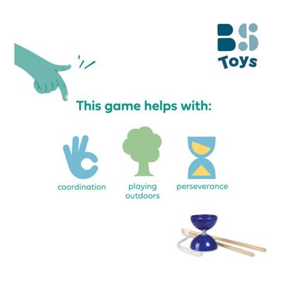 BS Toys diabolo met stokken blauw