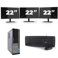 Dell Optiplex 9020 SFF - Intel Core i7-4e Generatie - 16GB RAM - 256GB SSD - Windows 10 + 3x 22 inch Monitor - thumbnail