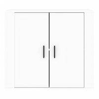 Dressoir 80x33x70 cm bewerkt hout wit - thumbnail