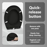 VidaXL Toiletzitting zwart 47 x 37 x 4 cm duroplast - thumbnail