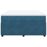 Boxspring met matras fluweel donkerblauw 140x200 cm - thumbnail