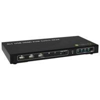 Techly 4x1 USB HDMI KVM Switch 4Kx2K IDATA KVM-HDMI4U Zwart KVM-switch - thumbnail