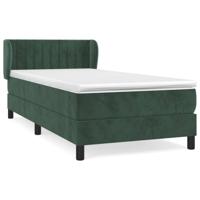 Boxspring met matras fluweel donkergroen 90x190 cm - thumbnail