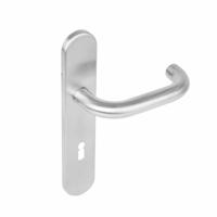 Intersteel Deurkruk Rond op schild rvs geborsteld - thumbnail