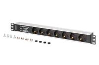 Digitus DN-95441 19 inch 19inch-patchkast Geaarde contactdoos Incl. 2 metalen houders, Overspanningsbescherming Zilver, Zwart - thumbnail