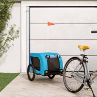 Hondenfietstrailer oxford stof en ijzer blauw en zwart - thumbnail