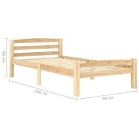 Bedframe massief grenenhout 90x200 cm - thumbnail