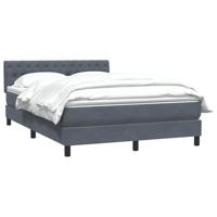 Boxspring met matras fluweel donkergrijs 140x220 cm - thumbnail
