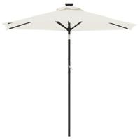 VidaXL Parasol met led&apos;s en stalen paal 225x225x212 cm wit - thumbnail