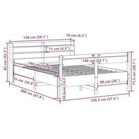 Bed met matras massief grenenhout wasbruin 140x190 cm - thumbnail