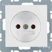 Berker S1 wandcontactdoos zonder randaarde 1-voudig polarwit mat 6167031909 - thumbnail