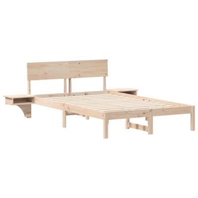 Bedframe met nachttafels Bruin 120 x 200 cm Massief grenenhout Bedframe met nachttafels Bruin 120 x 200 cm Massief grenenhout