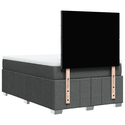 Boxspring met matras stof donkergrijs 120x200 cm
