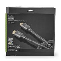 High Speed HDMI-Kabel met Ethernet | HDMI Connector | HDMI Connector | 4K@30Hz | ARC | 18 Gbps | 10.00 m | Rond | Katoen | Gun Metal Grijs | Cover Box - thumbnail