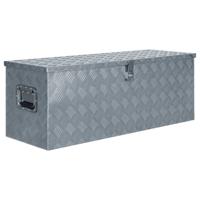 VidaXL Aluminium kist 110,5x38,5x40 cm zilverkleurig - thumbnail