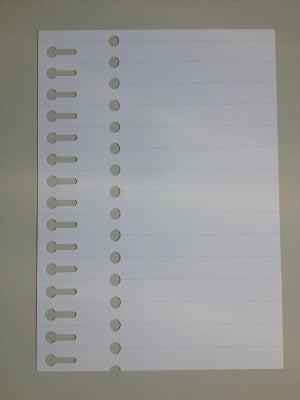 Sleufetiket 19x210mm op laservel A4