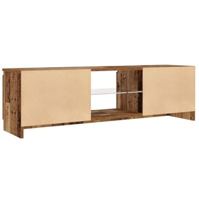 Tv-meubel met LED 120x30x36 cm bewerkt hout oud hout
