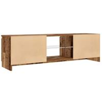 Tv-meubel met LED 120x30x36 cm bewerkt hout oud hout - thumbnail