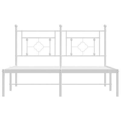 Bedframe met hoofdbord metaal wit 140x190 cm - thumbnail