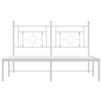 Bedframe met hoofdbord metaal wit 140x190 cm - thumbnail