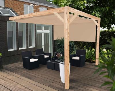 Complete Nesling pergola Wall 2 sand - 200 x 500 cm