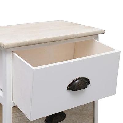 Nachtkastjes 2 st 38x28x45 cm paulowniahout wit en naturel