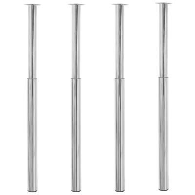 Tafelpoten telescopisch 4 st 710-1100 mm chroomkleurig