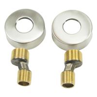 Riko s-koppeling set met rozet 1/2" x 3/4" | Geborsteld staal - thumbnail