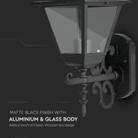Klassieke LED Wandlamp XL - E27 Fitting - IP44 Waterdicht - Uplight - Traditionele Wandlamp - Zwart - thumbnail