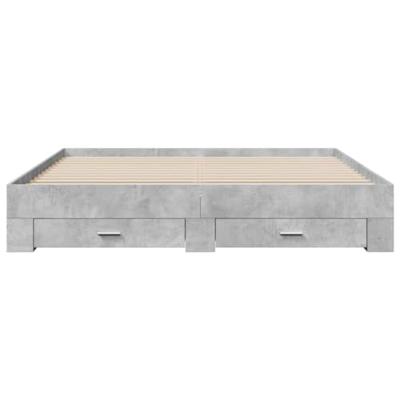 Bedframe met lades bewerkt hout betongrijs 180x200 cm
