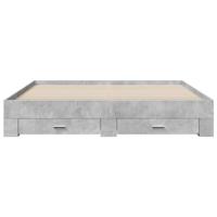 Bedframe met lades bewerkt hout betongrijs 180x200 cm - thumbnail