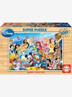 Houten puzzel van 100 stukjes De wonderlijke wereld van Disney® EDUCA blauw - thumbnail