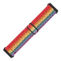 Fitbit Versa 3/4 & Sense 1/2 Nylon loop bandje - Multicolor (regenboog) - thumbnail