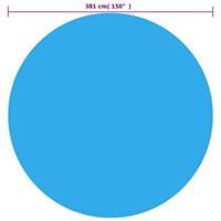Solar zwembadfolie drijvend rond 381 cm PE blauw - thumbnail
