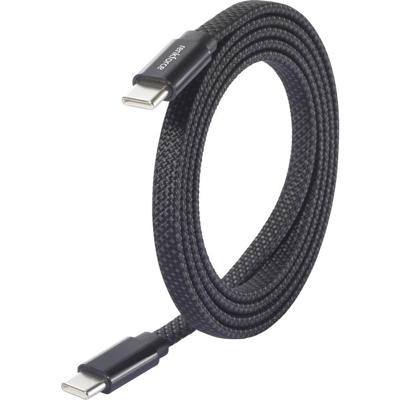 Renkforce USB-kabel USB 2.0 USB-C stekker, USB-C stekker 1.50 m Zwart Met magnetische opwikkeling RF-6871990