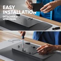 ONKRON G130-B Draaibare en kantelbare bureauhouder voor monitoren van 17“-57” max. 27 kg, met draaifunctie, zwart - thumbnail