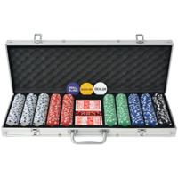 VidaXL Pokerset met 500 chips aluminium - thumbnail